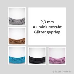 2 mm Aluminiumdraht Glitzer geprägt