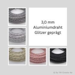 3 mm Aluminiumdraht Glitzer geprägt