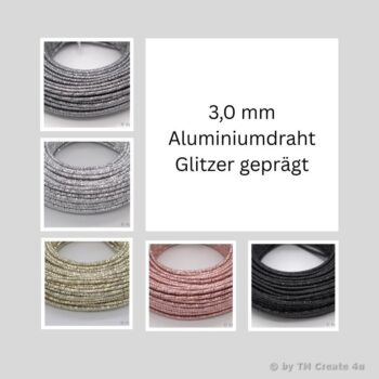 3 mm Aluminiumdraht Glitzer geprägt